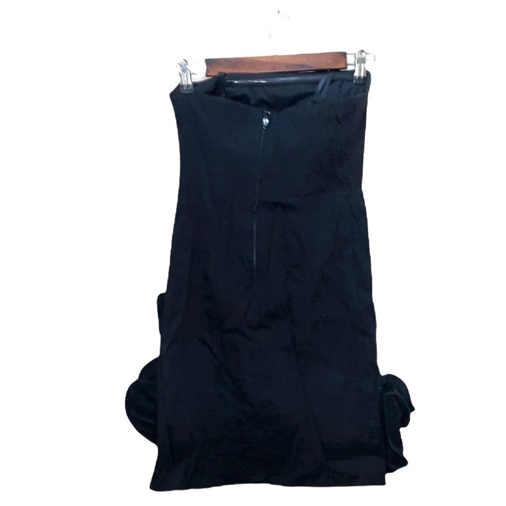 Xscape Y2K Black Ruffles Mini Length Dress Strapless Modern Fun LBD Modern 6 - Picture 4 of 6